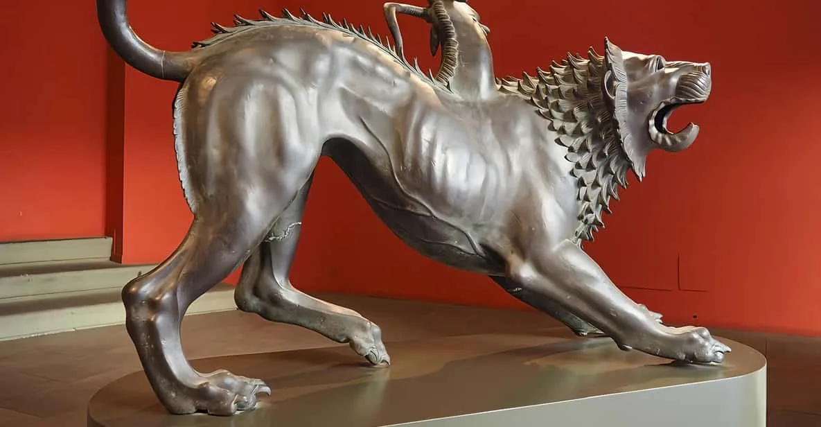 Etruscan bronzes and Egyptian artefacts at the National Archaeological Museum in Florence, Italy