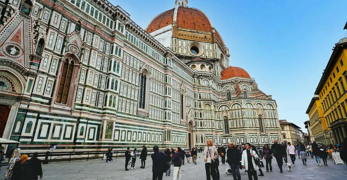 Brunelleschi's red-tiled dome above Florence Cathedral, the landmark of the museums in Florence, Italy