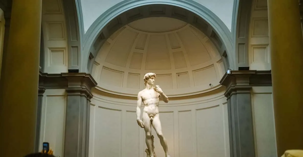 Michelangelo's David under the Accademia Gallery dome, the signature sight of the museums in Florence, Italy
