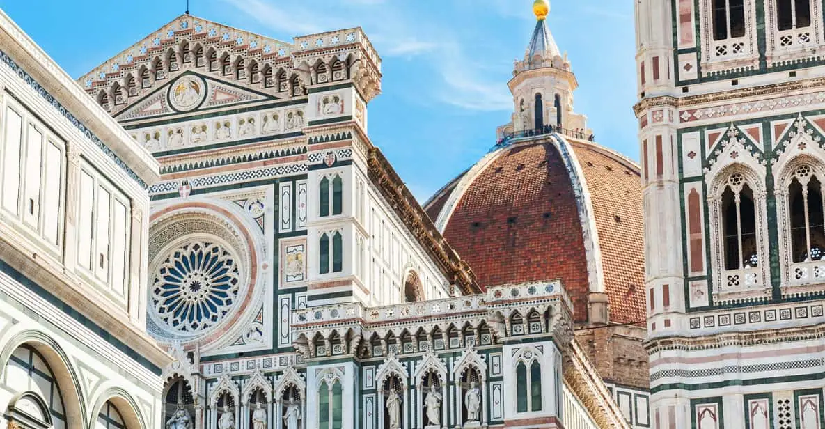 Guided tour outside Florence Cathedral and its dome, part of the museums in Florence, Italy
